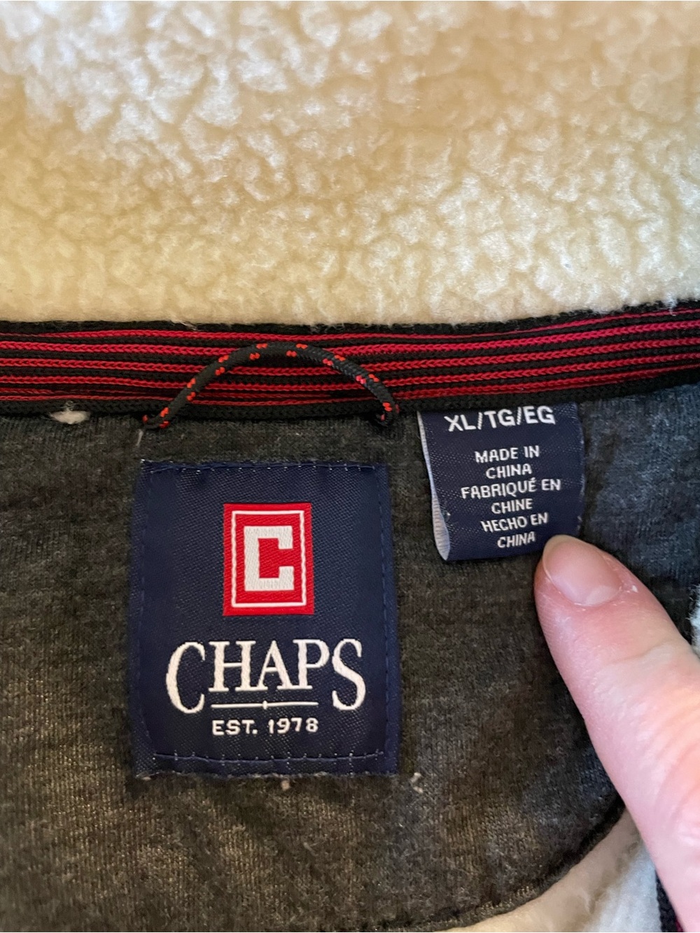Men’s Chaps Zip Up Sherpa Jacket - Picture 3 of 4